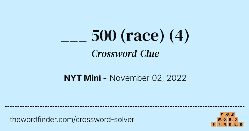 ___ 500 (race) crossword clue image
