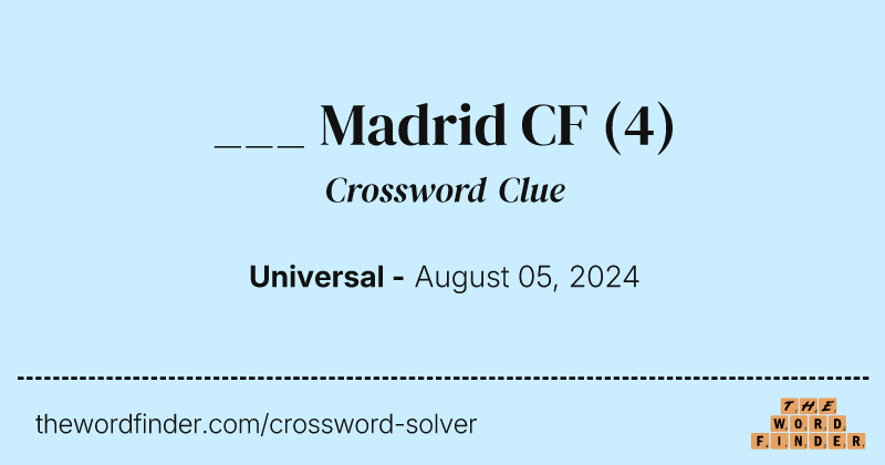 ___ Madrid CF crossword clue image