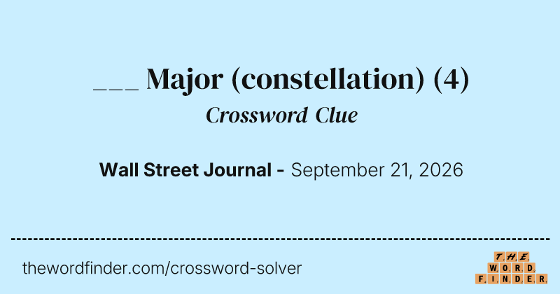 ___ Major (constellation) crossword clue image