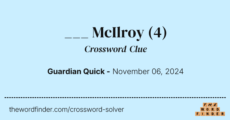 ___ McIlroy crossword clue image