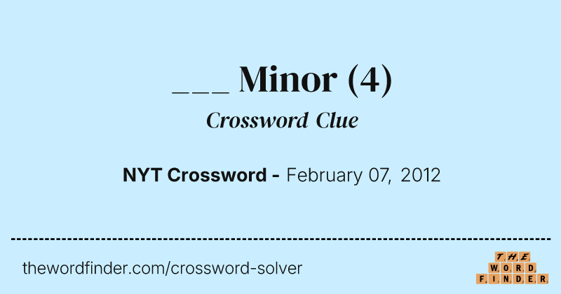 ___ Minor crossword clue image