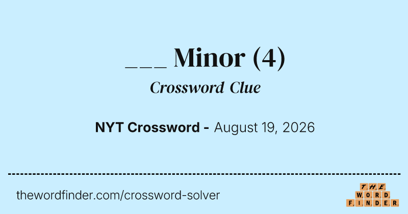 ___ Minor crossword clue image