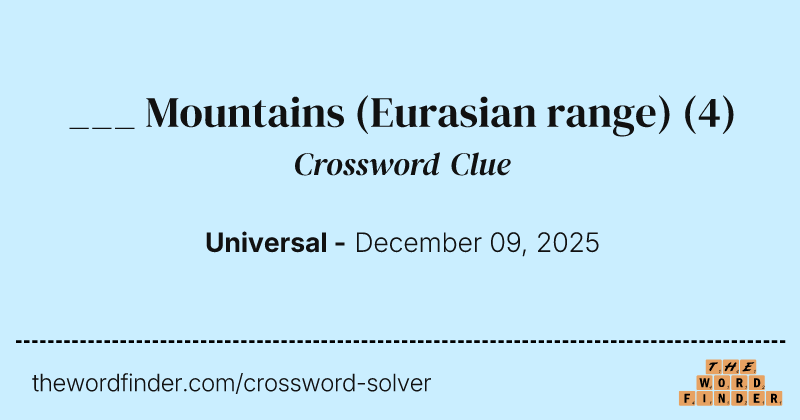 ___ Mountains (Eurasian range) crossword clue image