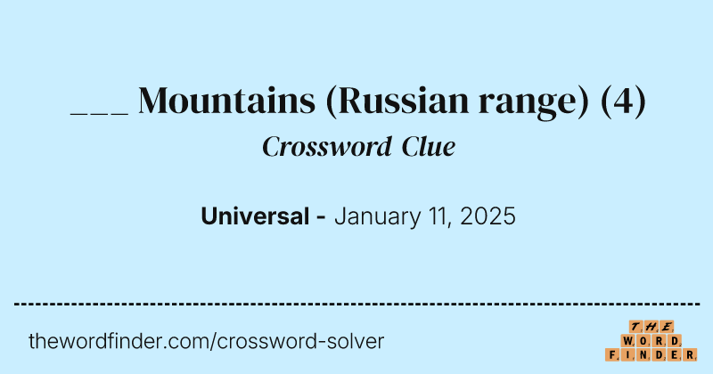 ___ Mountains (Russian range) crossword clue image