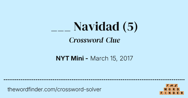 ___ Navidad crossword clue image