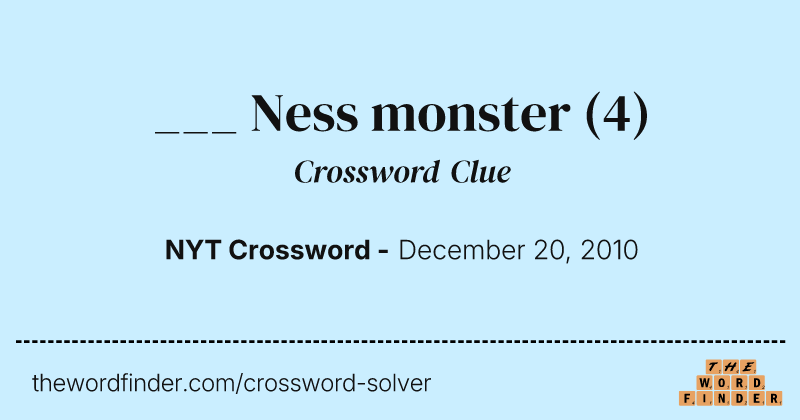 ___ Ness monster crossword clue image