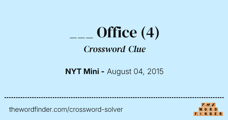 ___ Office crossword clue image