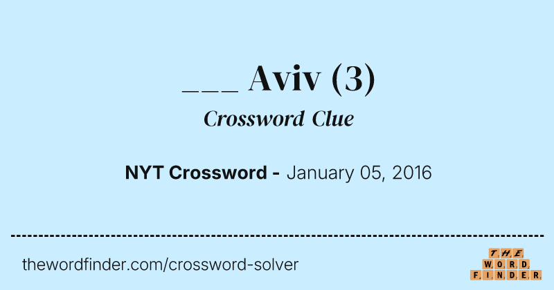 ___ Aviv crossword clue image