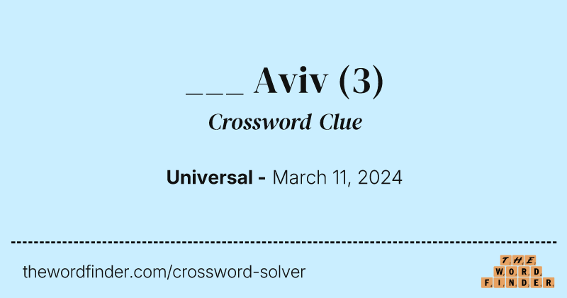 ___ Aviv crossword clue image