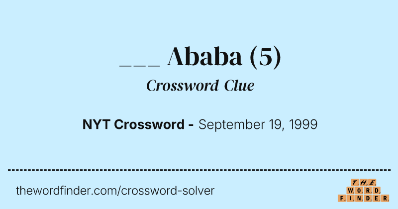___ Ababa crossword clue image