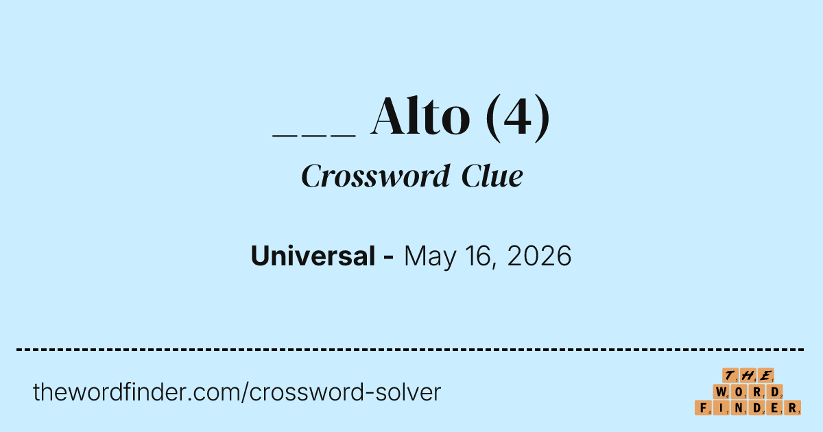 Alto — Crossword Clue