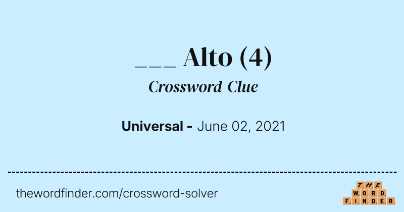 ___ Alto crossword clue image