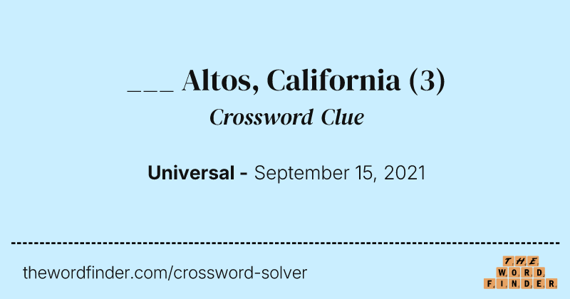 ___ Altos, California crossword clue image