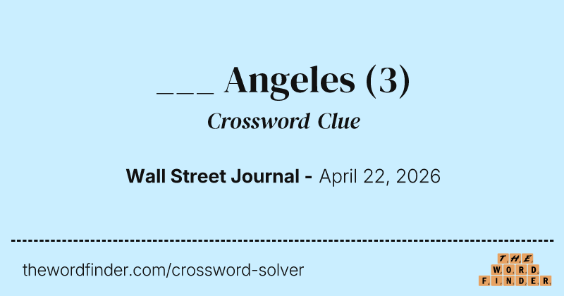 ___ Angeles crossword clue image