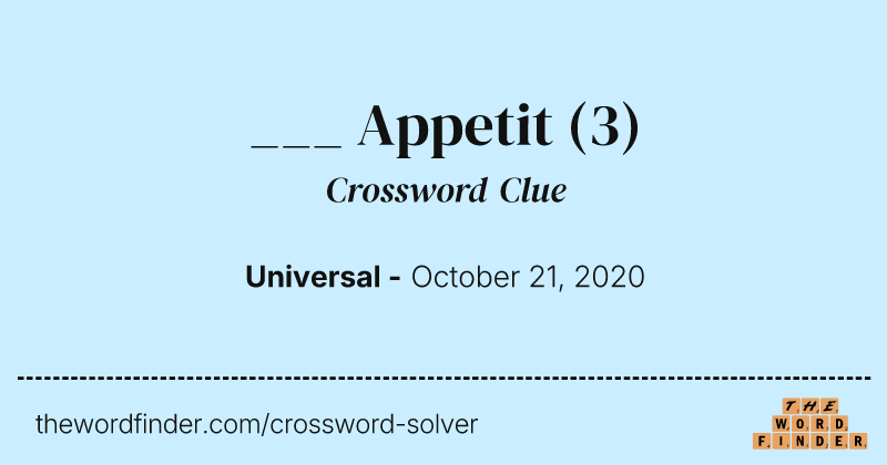 ___ Appetit crossword clue image