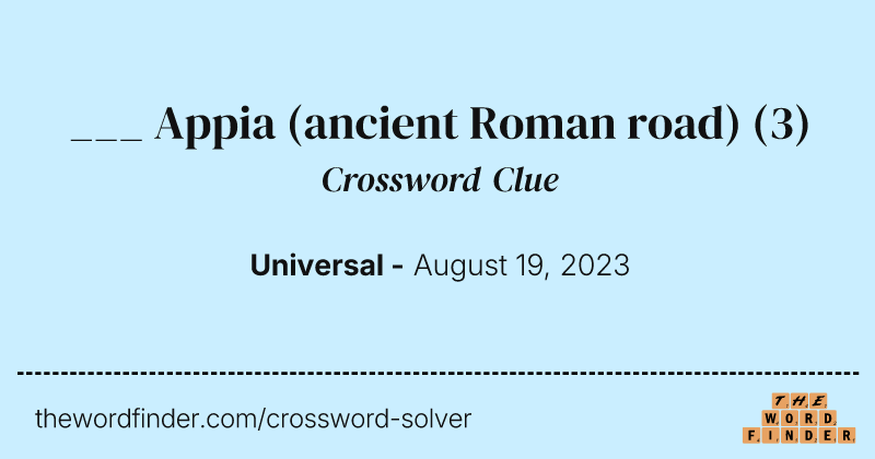 ___ Appia (ancient Roman road) crossword clue image
