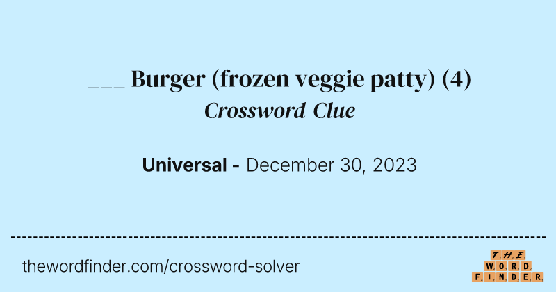 ___ Burger (frozen veggie patty) crossword clue image