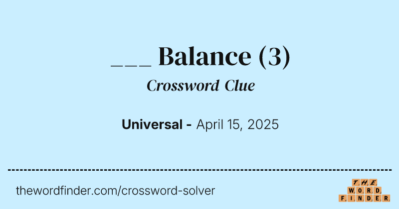 ___ Balance crossword clue image