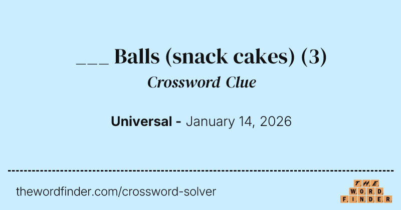 ___ Balls (snack cakes) crossword clue image