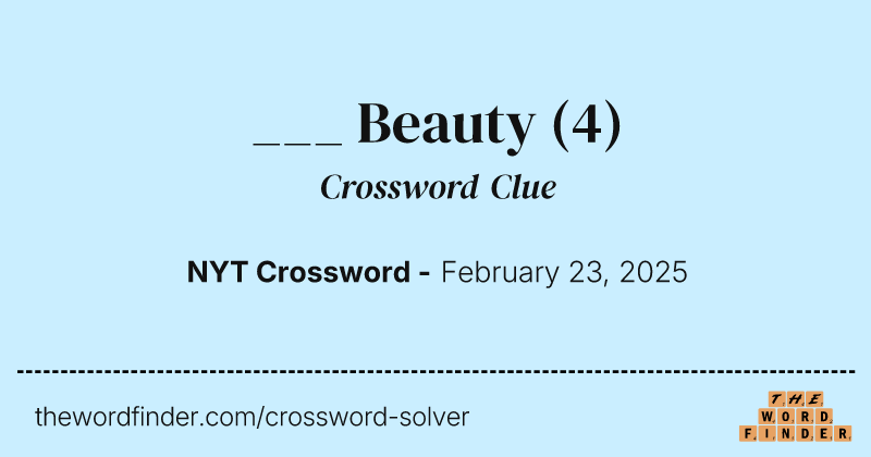 ___ Beauty crossword clue image