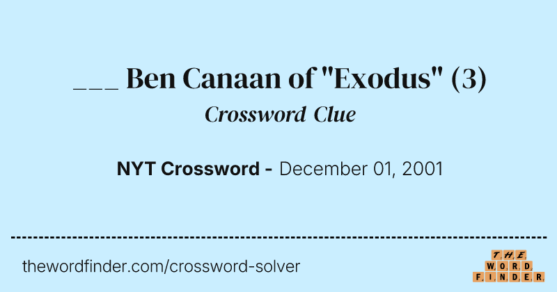 ___ Ben Canaan of "Exodus" crossword clue image
