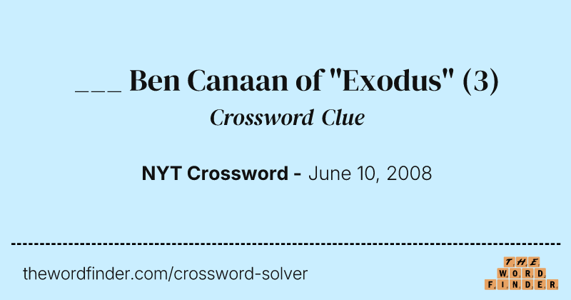 ___ Ben Canaan of "Exodus" crossword clue image