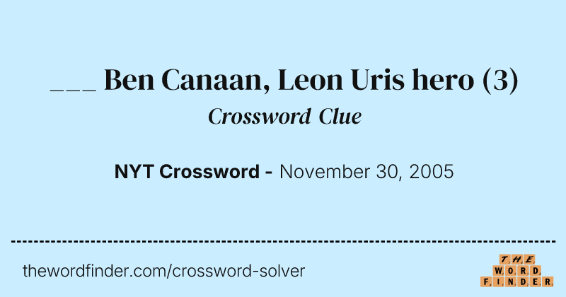 ___ Ben Canaan, Leon Uris hero crossword clue image
