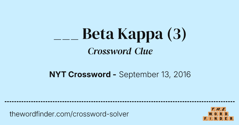 ___ Beta Kappa crossword clue image