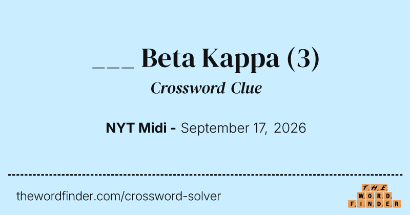 ___ Beta Kappa crossword clue image