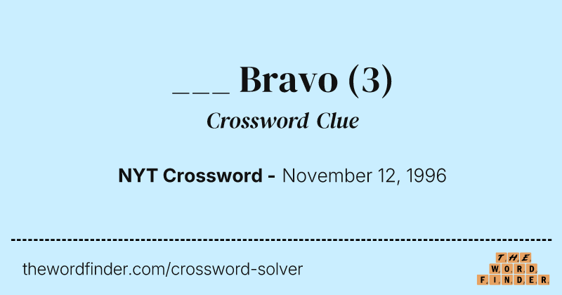 ___ Bravo crossword clue image