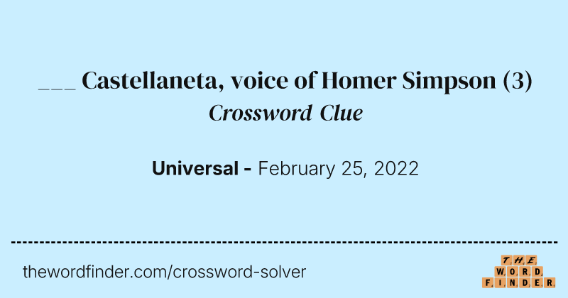 ___ Castellaneta, voice of Homer Simpson crossword clue image