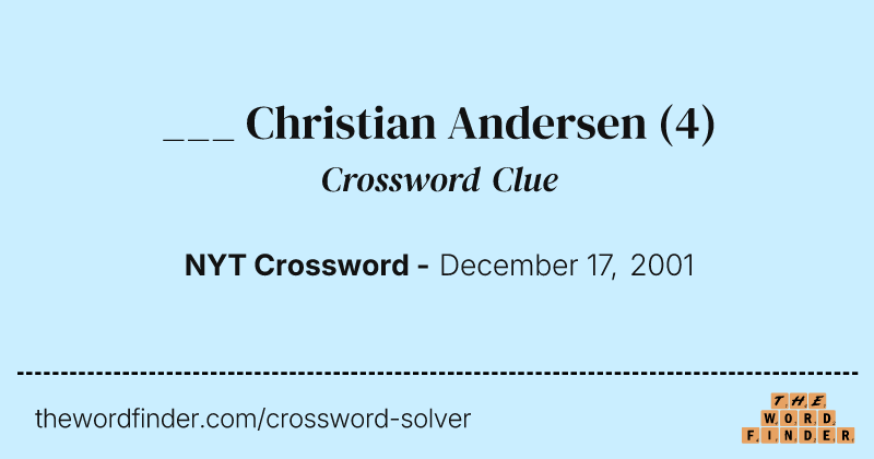 ___ Christian Andersen crossword clue image