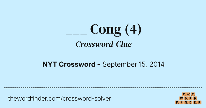 ___ Cong crossword clue image