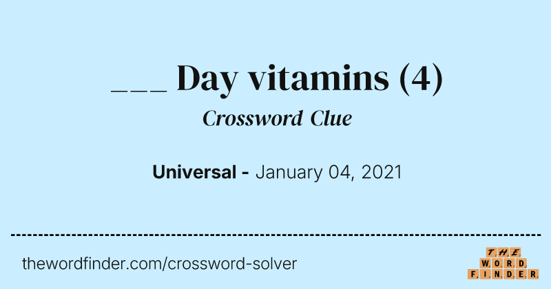___ Day vitamins crossword clue image