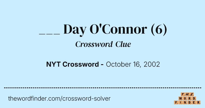 ___ Day O'Connor crossword clue image