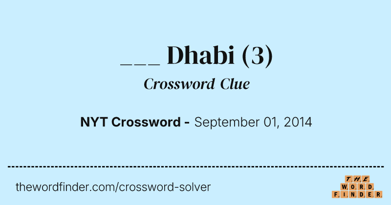 ___ Dhabi crossword clue image