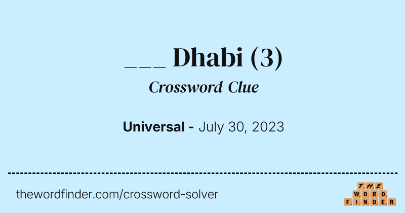 ___ Dhabi crossword clue image