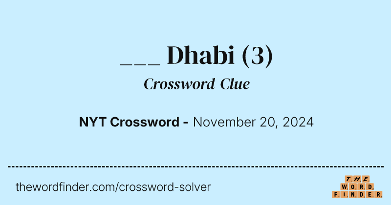 ___ Dhabi crossword clue image
