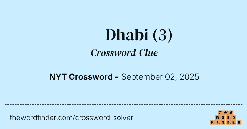___ Dhabi crossword clue image