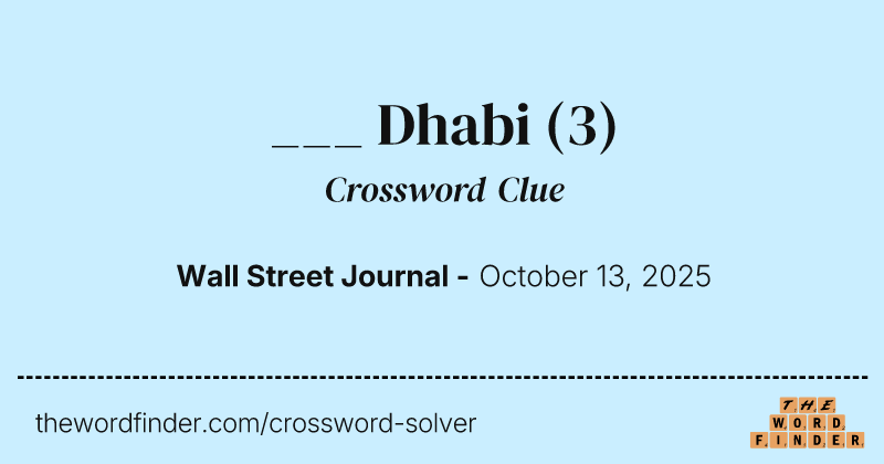 ___ Dhabi crossword clue image