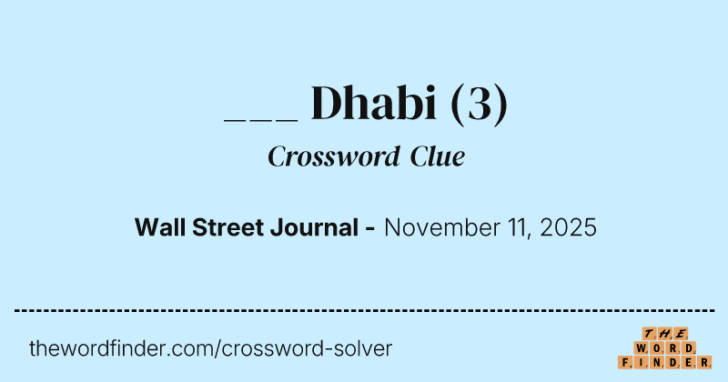 ___ Dhabi crossword clue image