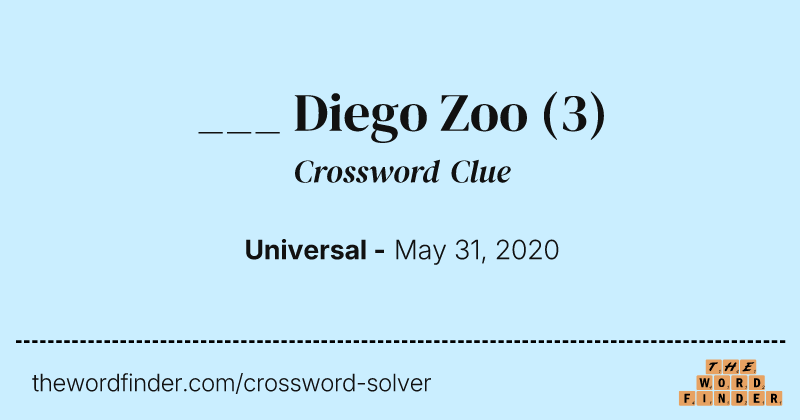 ___ Diego Zoo crossword clue image