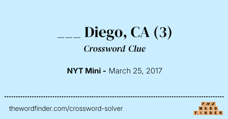 ___ Diego, CA crossword clue image