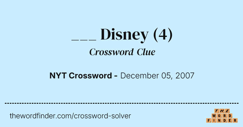 ___ Disney crossword clue image