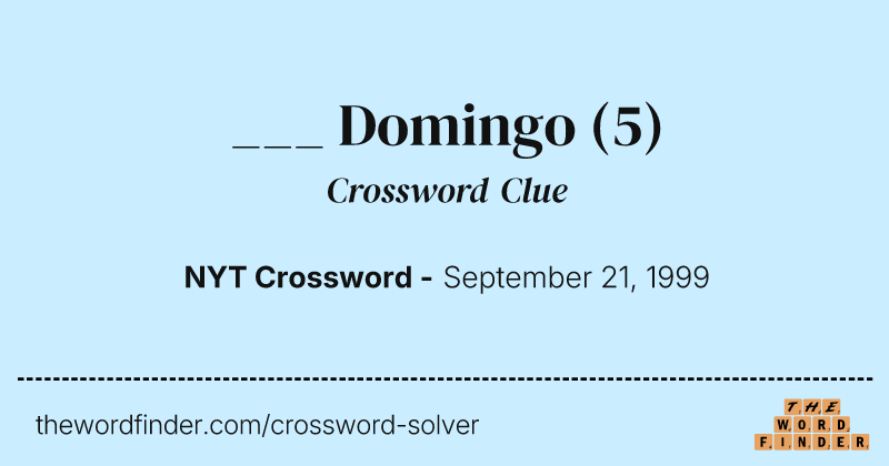 ___ Domingo crossword clue image