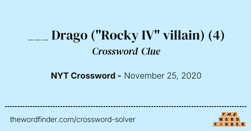 ___ Drago ("Rocky IV" villain) crossword clue image