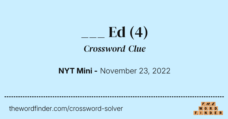 ___ Ed crossword clue image