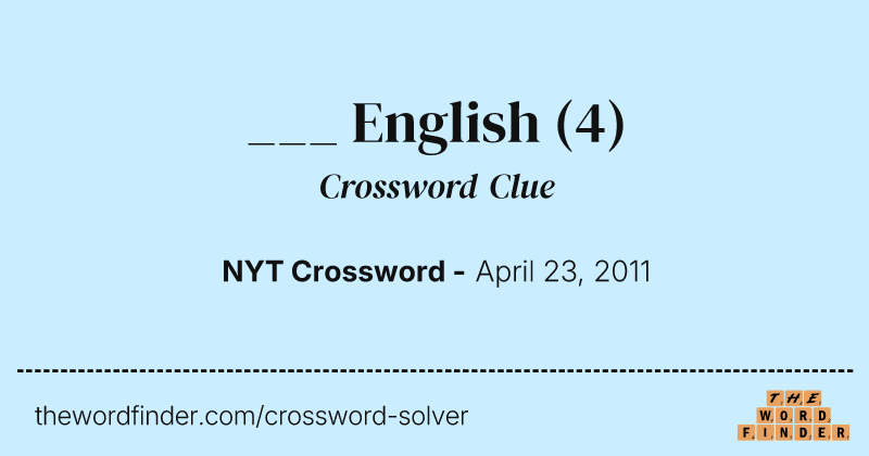 ___ English crossword clue image