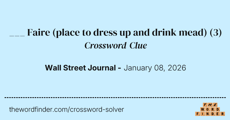 ___ Faire (place to dress up and drink mead) crossword clue image