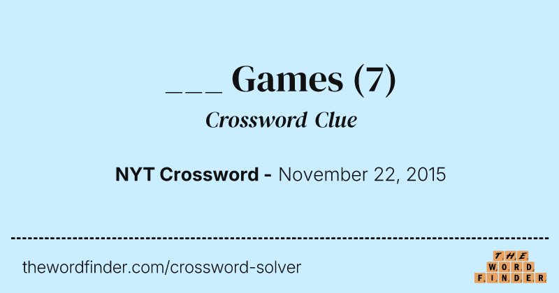 ___ Games crossword clue image